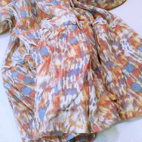 Gypsies+Moondust Tiered Ruffle Mini Sun Dress Lady-L Knot-Straps Smocked HiWaist - Picture 11 of 14